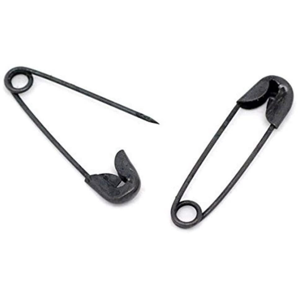 100Pcs Safety Pins Black Silver Gold Plated Metal Small Pin 18 mm 4/5 ...