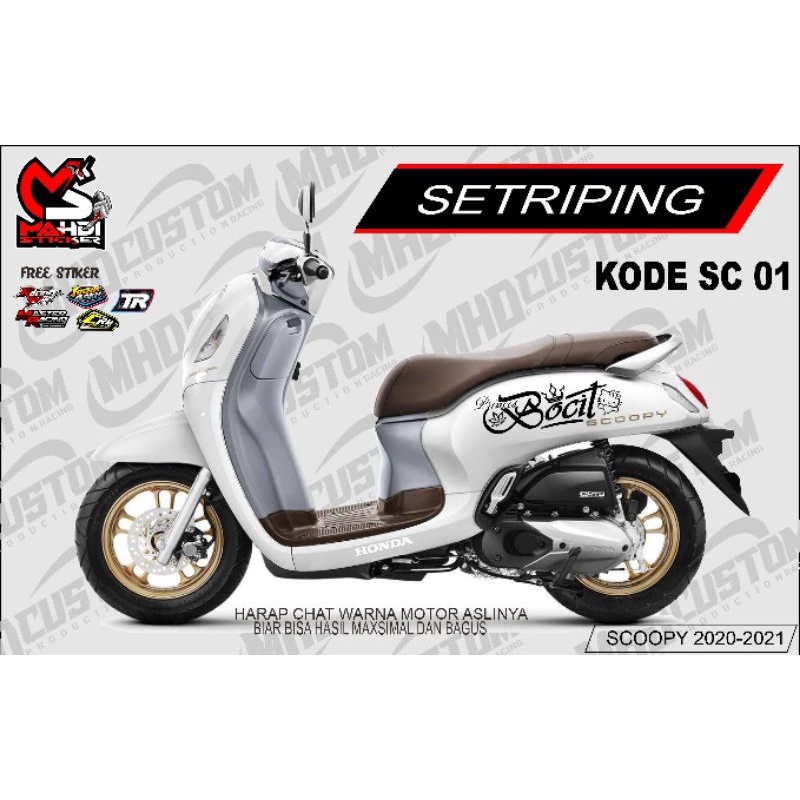 Scoopy VARIATION STEERING CUTTING MOTORCYCLE SCOOPY STICKER CUSTOM ...