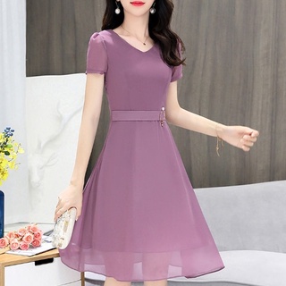 WD】Plus Size Dress 3xl Violet Dress Premium Chiffon Dress Elegant ...