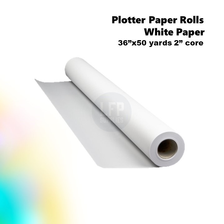 Plotter Paper / White Paper Roll 36"x50 Yards 2in Core | Shopee Philippines