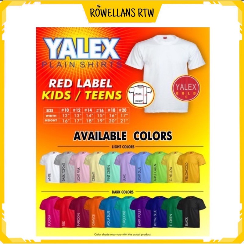 Original Yalex T-SHIRT Round Neck (All color & Adult / Kids) | Shopee ...