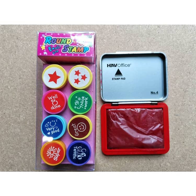 Round Teacher Stamp - "SPOT ON!" Self-Inking Stamp With Red Ink, 5/8" Impression, Clear Base - View #7