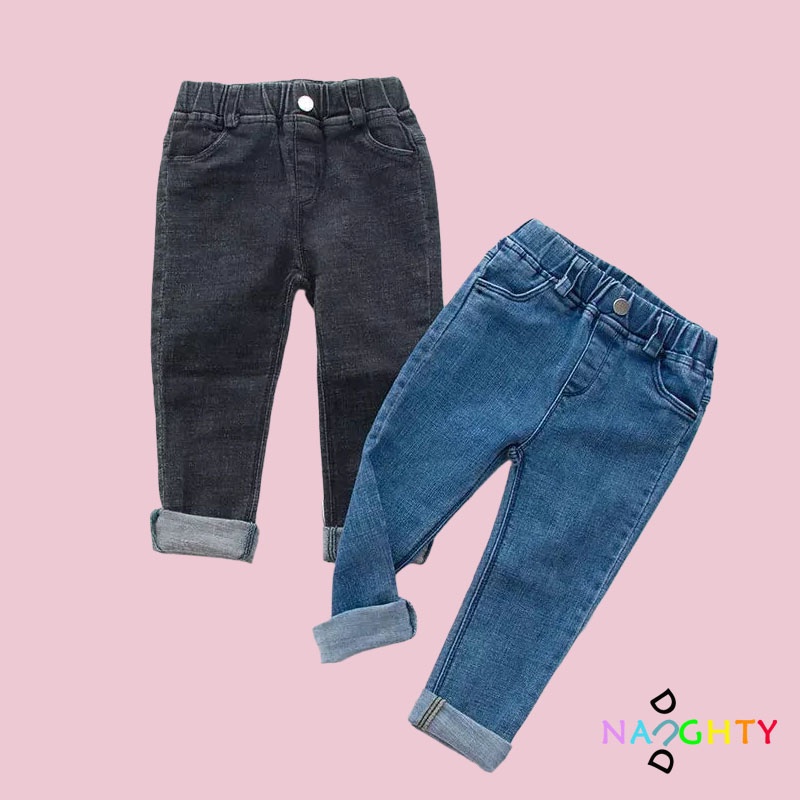 0-7 Years Old Little Girl Jeans Kids Boys Slim Denim Trousers