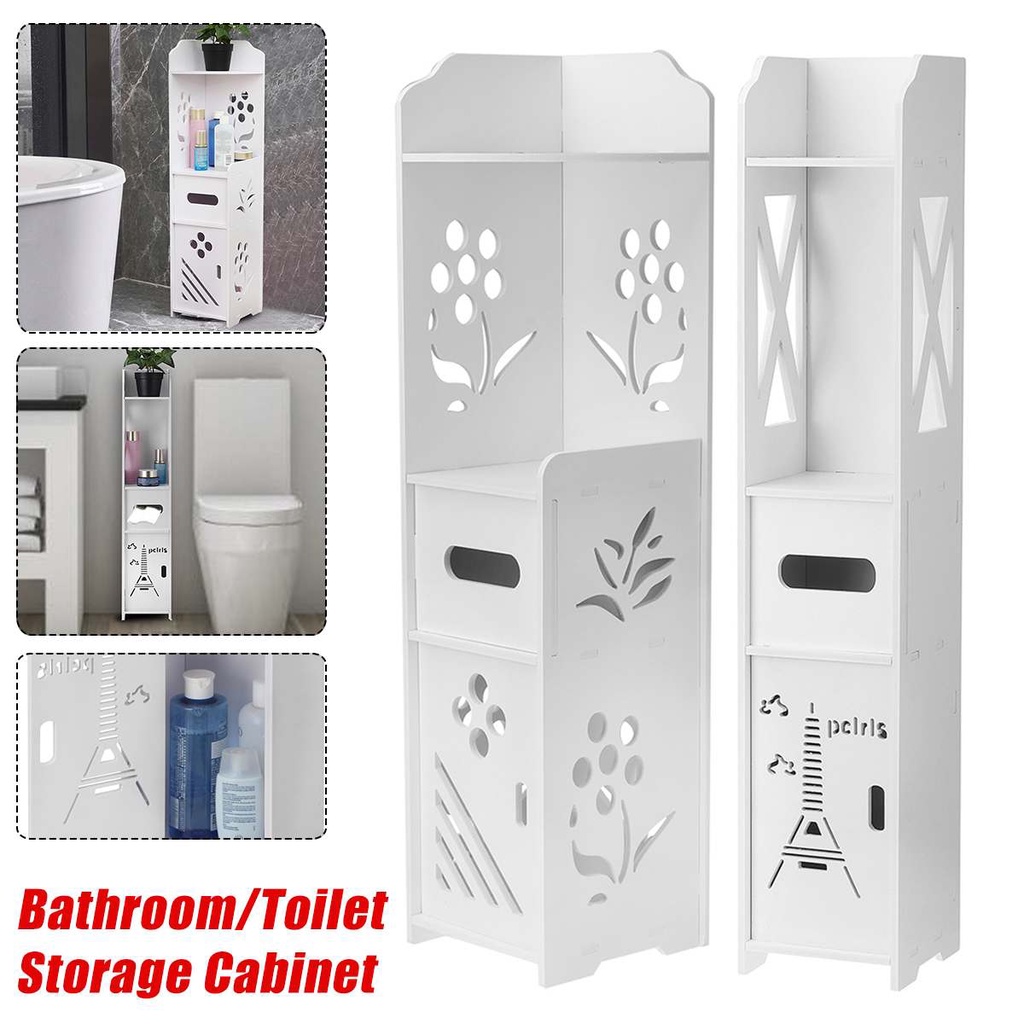 4 Layers Bathroom Cabinet Rack Corner Floor Cabinet Unit Toilet Tissue ...