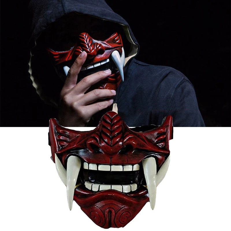 COD Adult Unisex Ninja Mask Japanese Demon Prajna Latex Maks Assassin ...