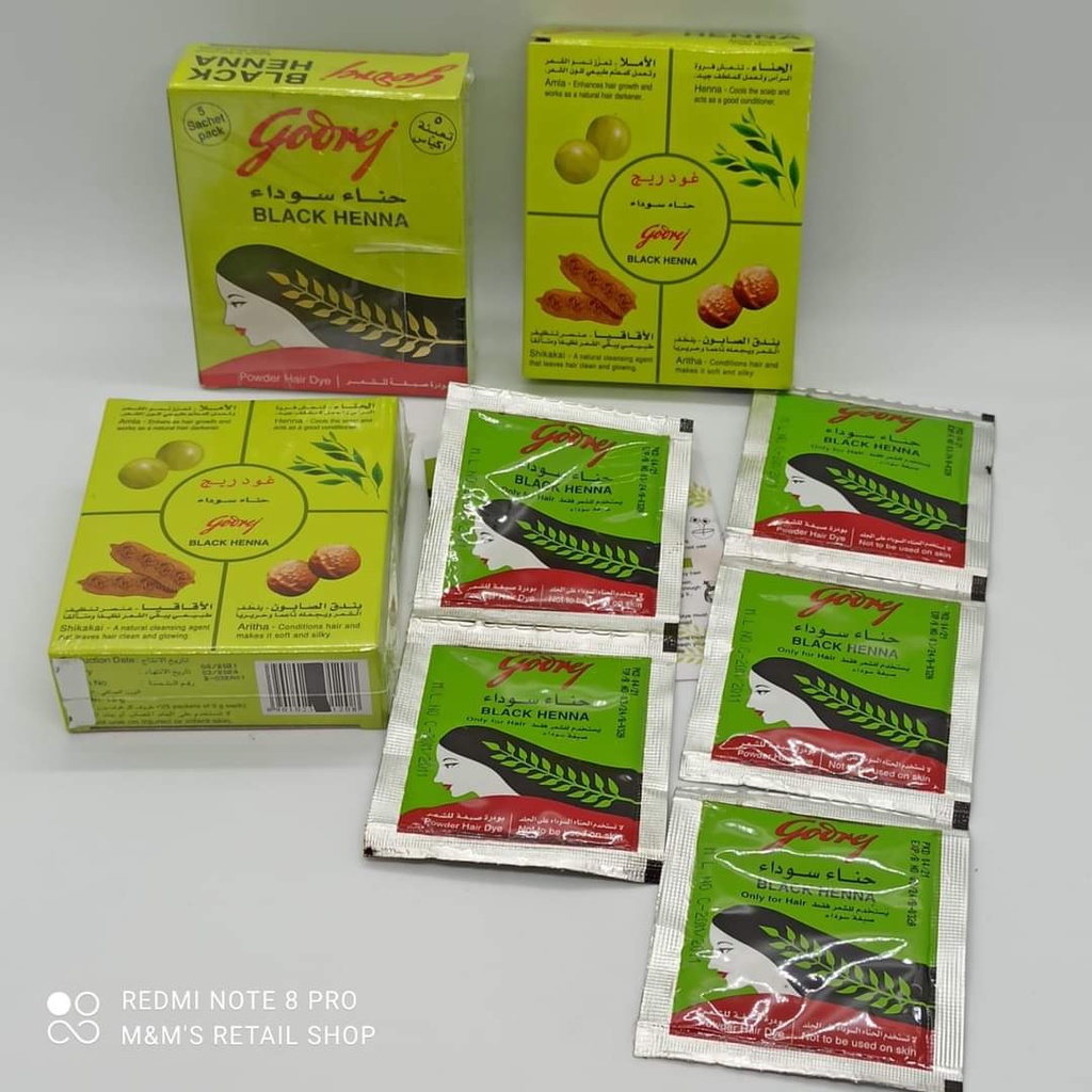 GODREJ Black Henna Powder Hair Dye 5 Sachet pack Shopee Philippines