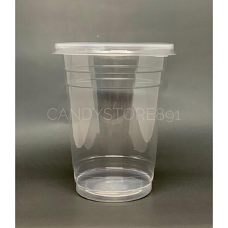 Plastic Slim Soft Cup only 22oz. (700ml) 50pcs. 90mm lid for Milk tea  (sealable) and Juices PP clear