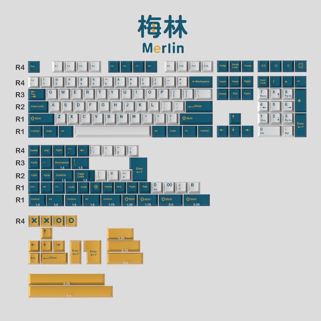 171 Keys GMK 8008 Olivia Arctic Merlin Keycaps ABS Double Shot Keycap ...