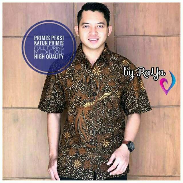 KATUN MANUK KUMBUH batik shirt full lining Solo cotton short sleeves ...