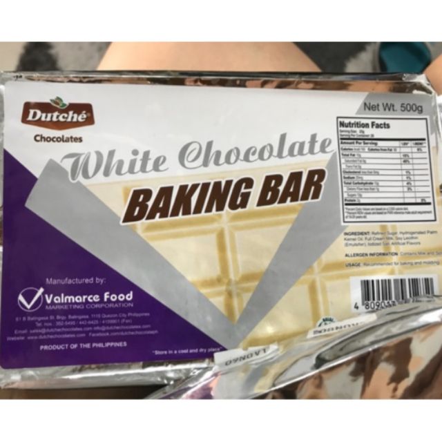 DUTCHE WHITE CHOCOLATE BAKING BAR 500g Shopee Philippines