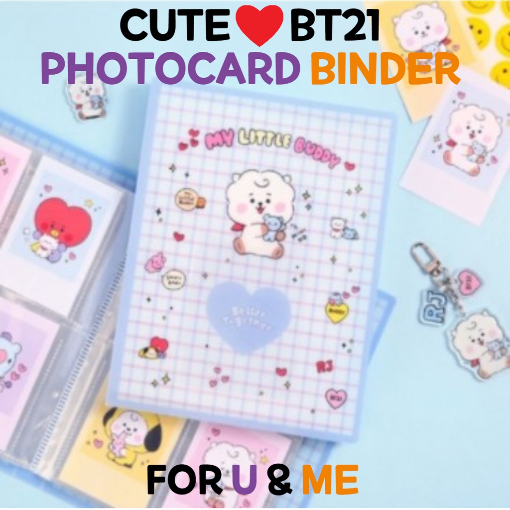 Photocard Sleeves Binder BT21 Photo Album 4pockets 16PCS Sleeves