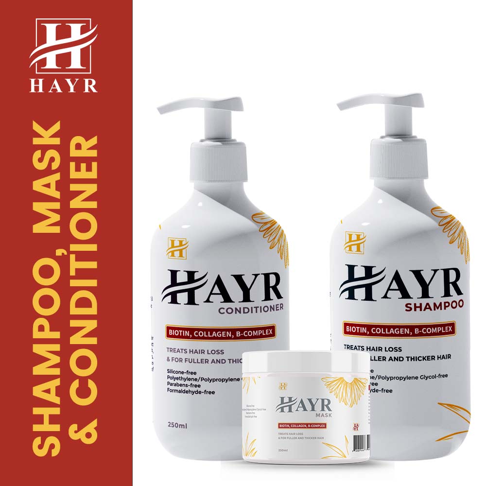 Hayr Hair Shampoo Hair Conditioner for Hair Fall Dry Frizzy Hair Mask ...