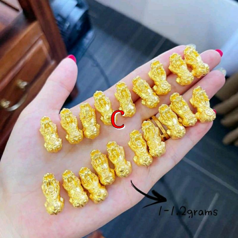 24K KARAT REAL GOLD PIXUI PIYAO PAWNABLE GOLD BRACELET CHARMS MONEY