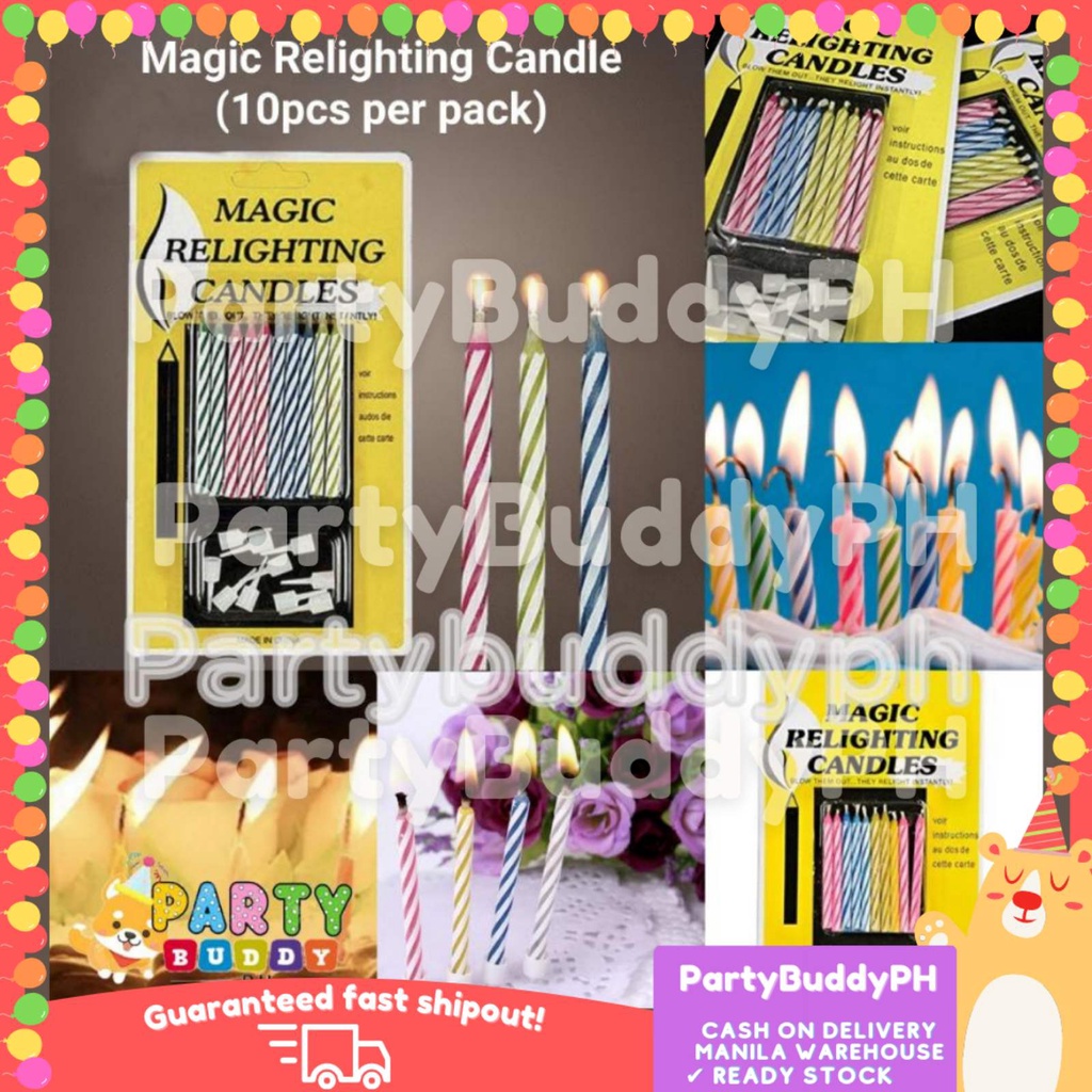 Magic Relighting Birthday Wedding Party Event Candle (10pcs) Shopee