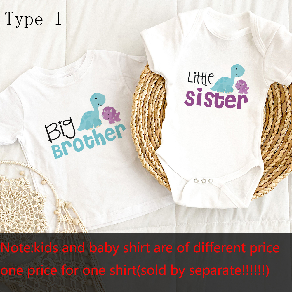 Big Brother Lil Sister T-shirt Bodysuit Big Brother Little Sister/brother  Family Matching Romper