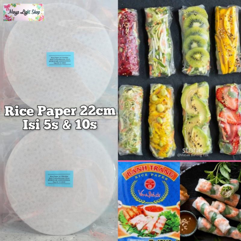 Rice Paper 10 sheets bah salad ricepaper trang diameter 22cm Vietnamese ...