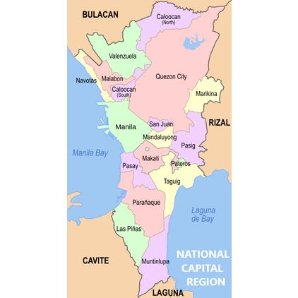 Laminated National Capital Region Map, NCR Map for Kids, Learners and ...