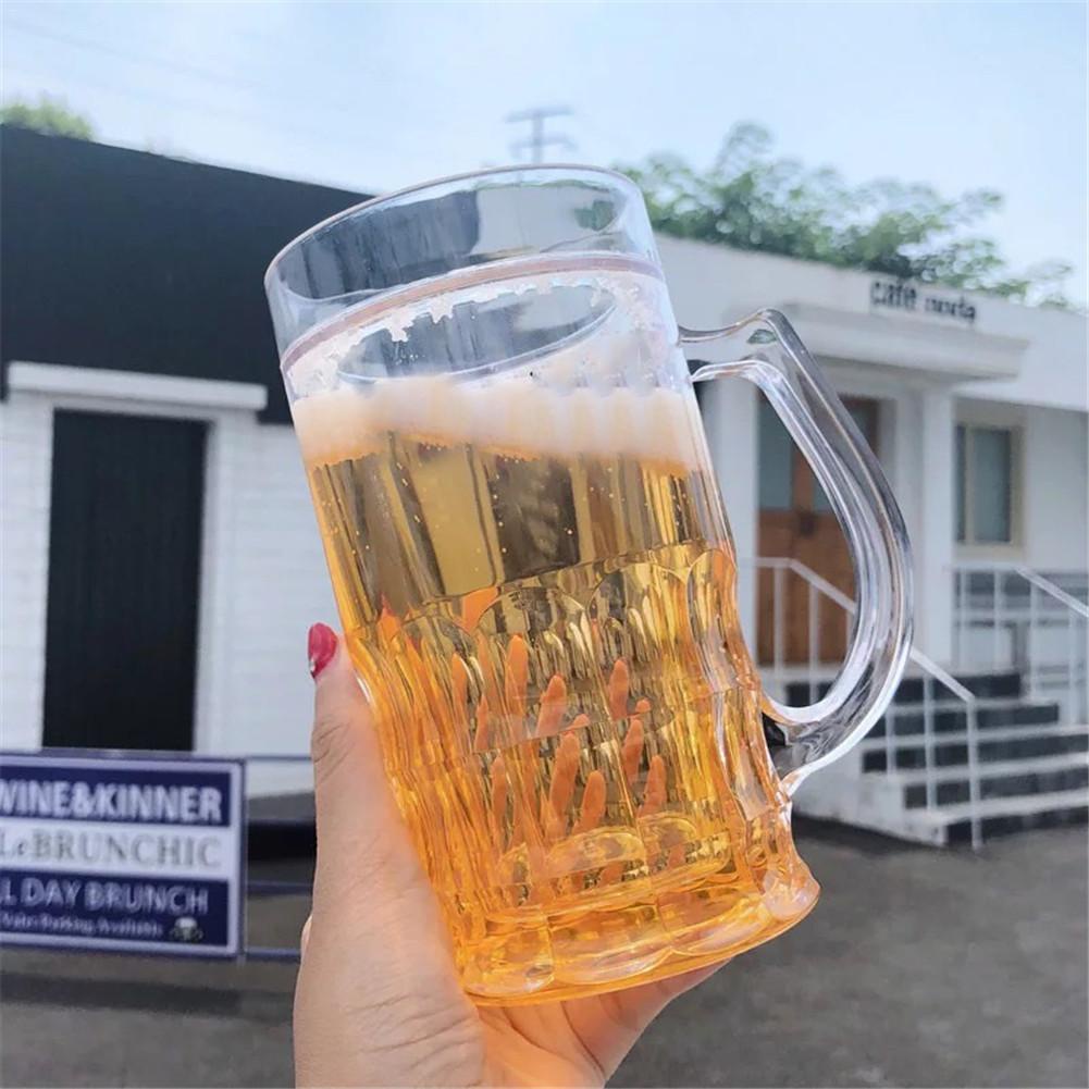 Tik Tok Tricky Double Layer Beer Mug Simulation Water Cup Tricky Spoof ...