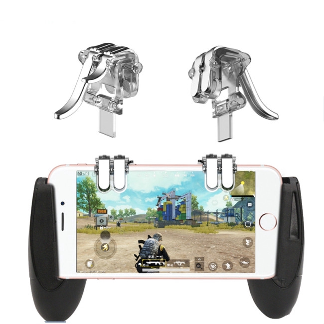  Zozu 2Pcs PUBG Moible Controller Gamepad Free Fire L1 R1  Trigger PUGB Mobile Game Pad Grip L1R1 Joystick for iPhone Android Phone :  Video Games