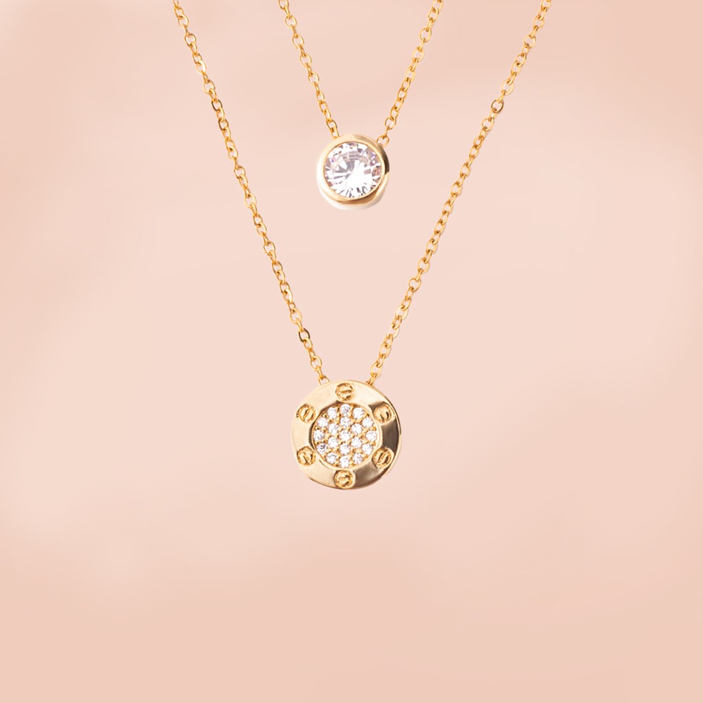 mirage jewelry 18K saudi plated Gold Necklace Cylinder Cute Pendant