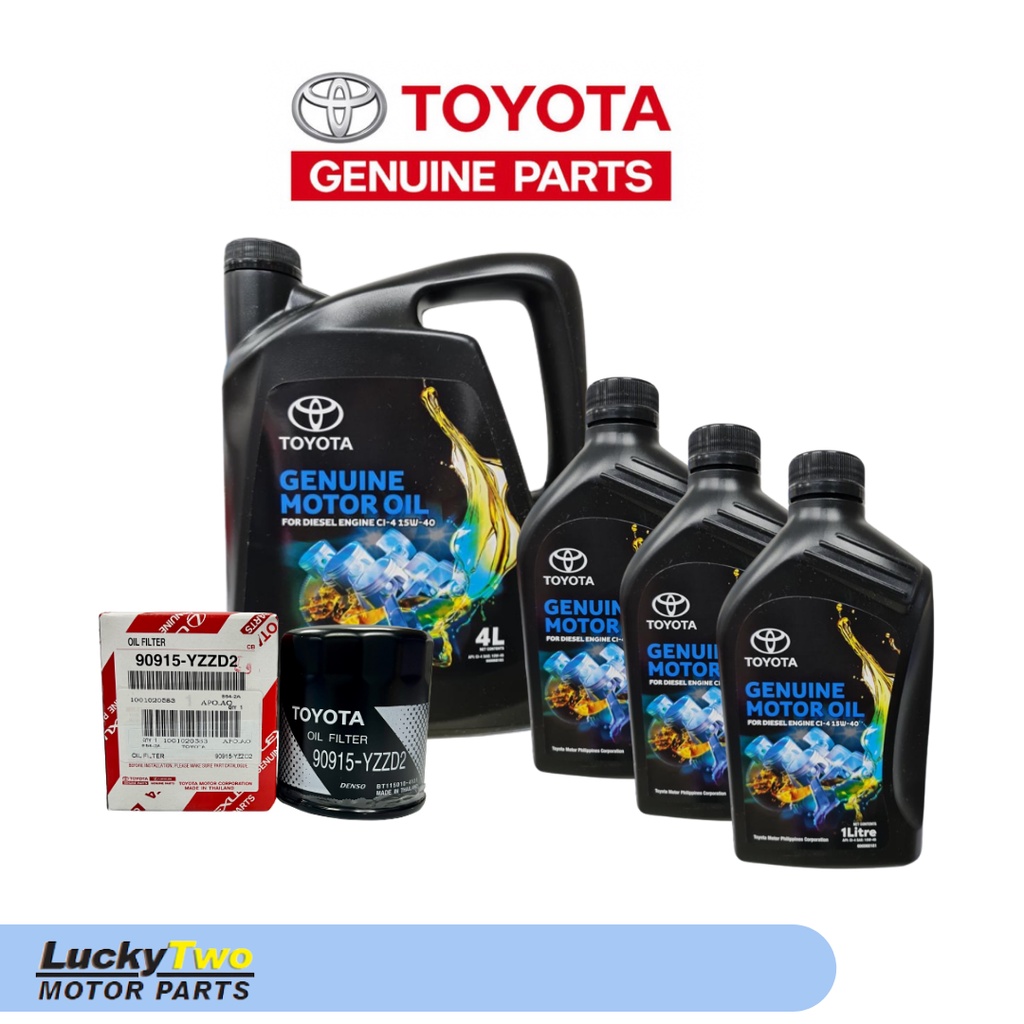 Toyota Genuine Motor Oil 15W-40 for Diesel Engine with Oil Filter ...