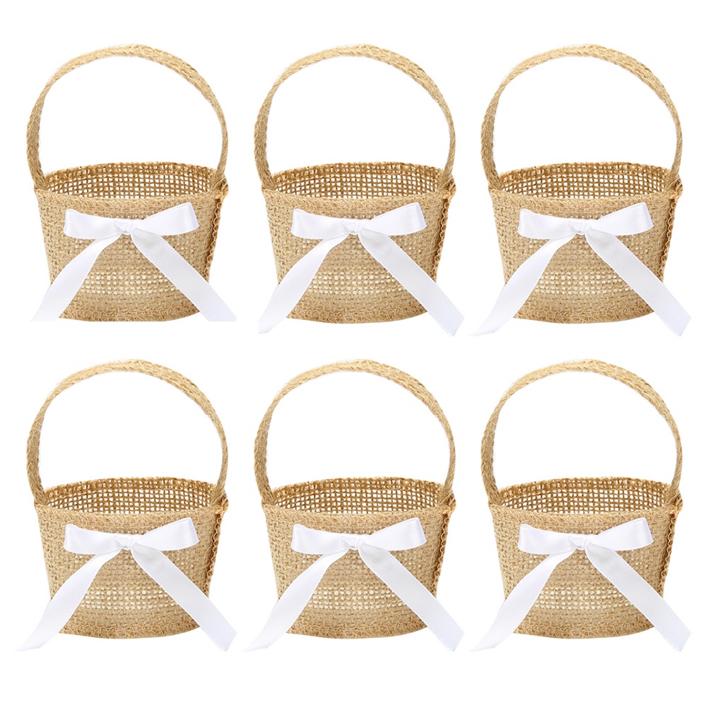 [READY STOCK] Linen Basket Mini Woven Easter Baskets Bulk Fruits