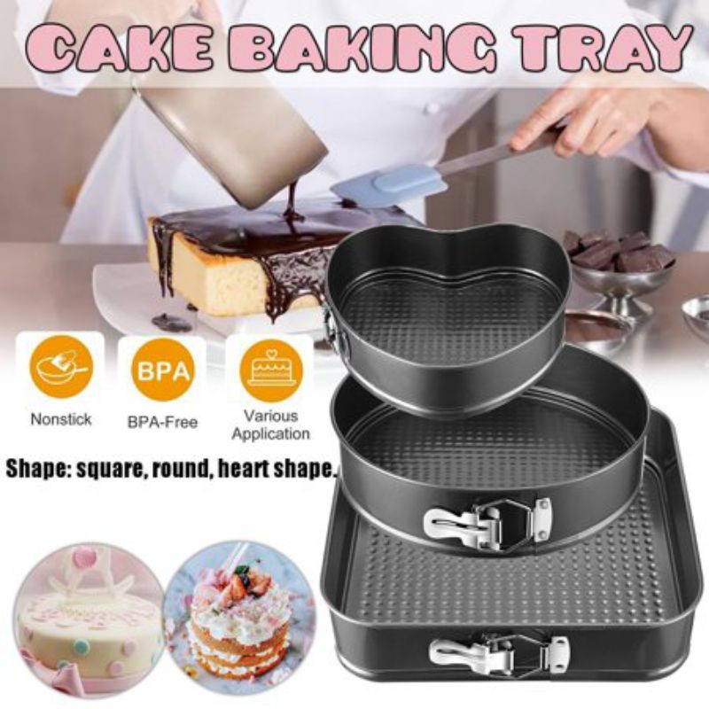 3Pcs/set Nonstick Leakproof Round Cake Pan Set Cheesecake Spring Baking ...
