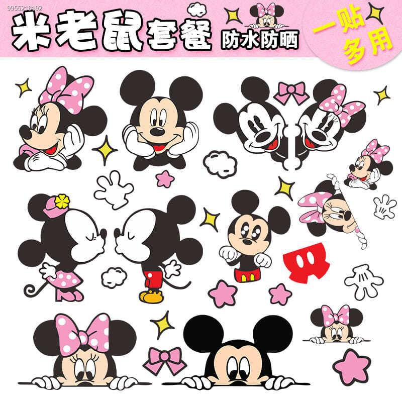 Mickey Mouse Electric Motorcycle Car Sticker Mickey Minnie Cartoon
