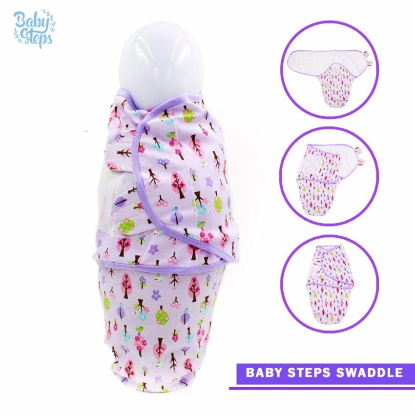 Baby Steps Newborn Baby Swaddling Tiny Tree Swaddle (Purple) | Shopee ...