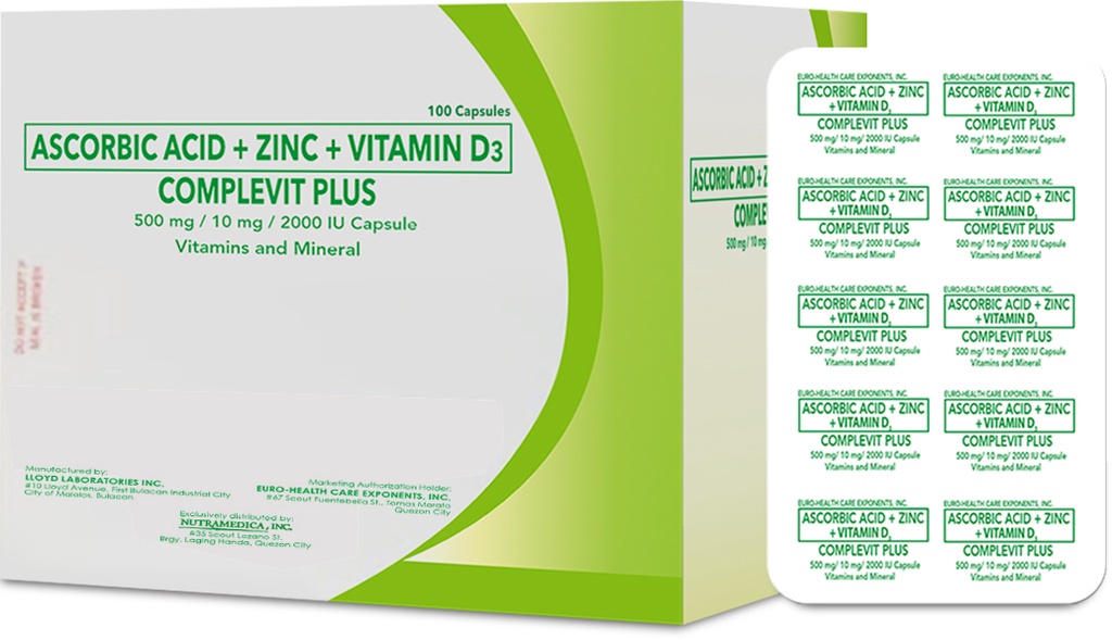 Complevit Plus Vitamin C/ Ascorbic Acid, Zinc and Vitamin D3 I