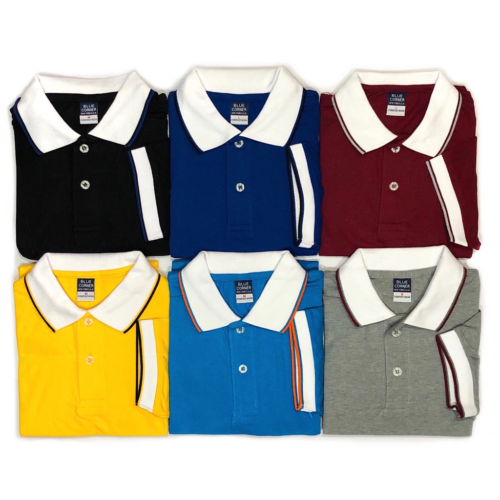 Blue Corner Men s Polo Shirt With Stripes Lining STYLE 9 Shopee Philippines