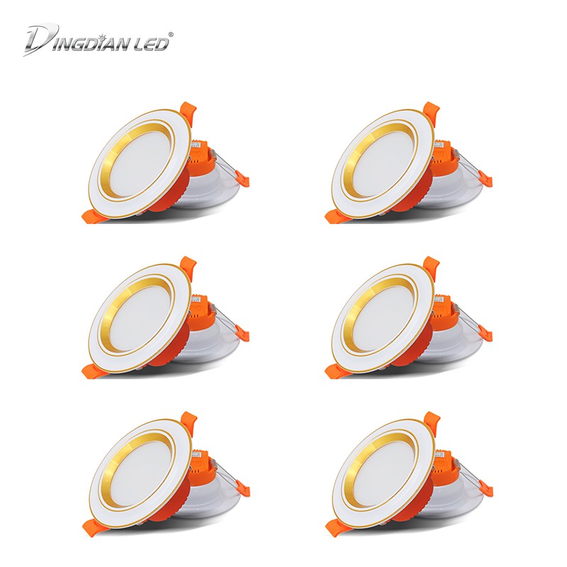 DingDian LED 6 Pcs. 220V LED Downlight 5W Tricolor Pin Light Thin ...