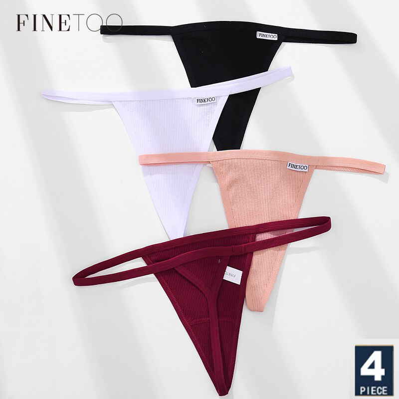 Finetoo Cotton Women Panties Woman Thong G-String Underwear Pantys Sexy ...