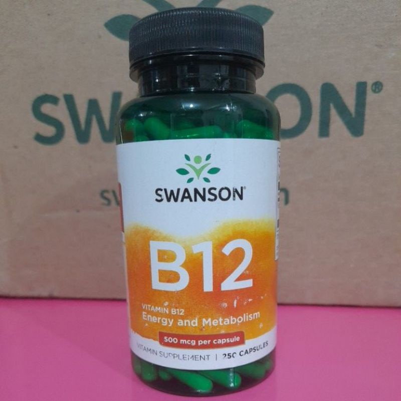 Vitamin B12. 500 mcg 250 capsules Swanson B12 cyanocobalamin Shopee