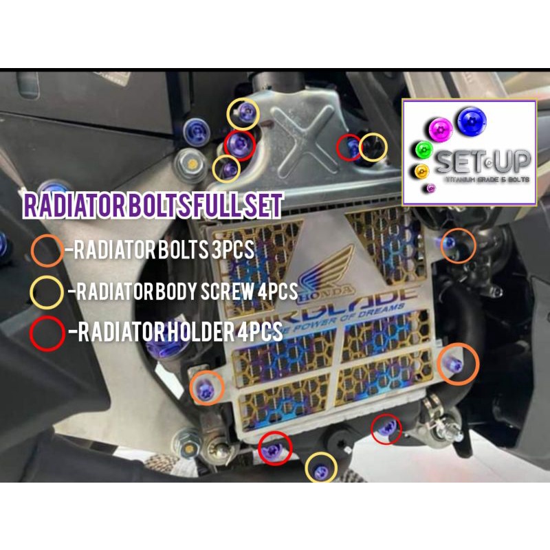 TITANIUM GR5 RADIATOR BOLTS FULL SET | Shopee Philippines