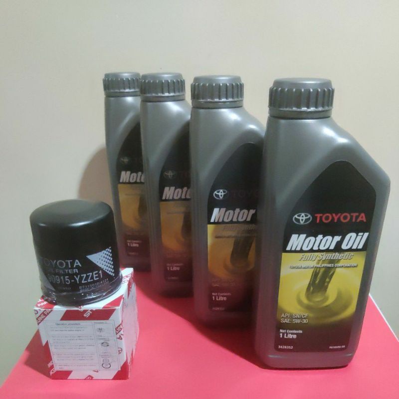 Toyota Motor Oil 5w30 (Gray) (4 Liters) + Oil Filter (E1) | Shopee ...