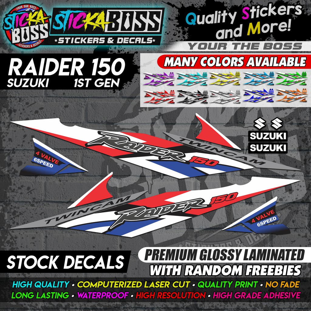 STICKER DECALS for RAIDER 150 1ST GEN ASSORTED COLORS By STICKABOSS ...