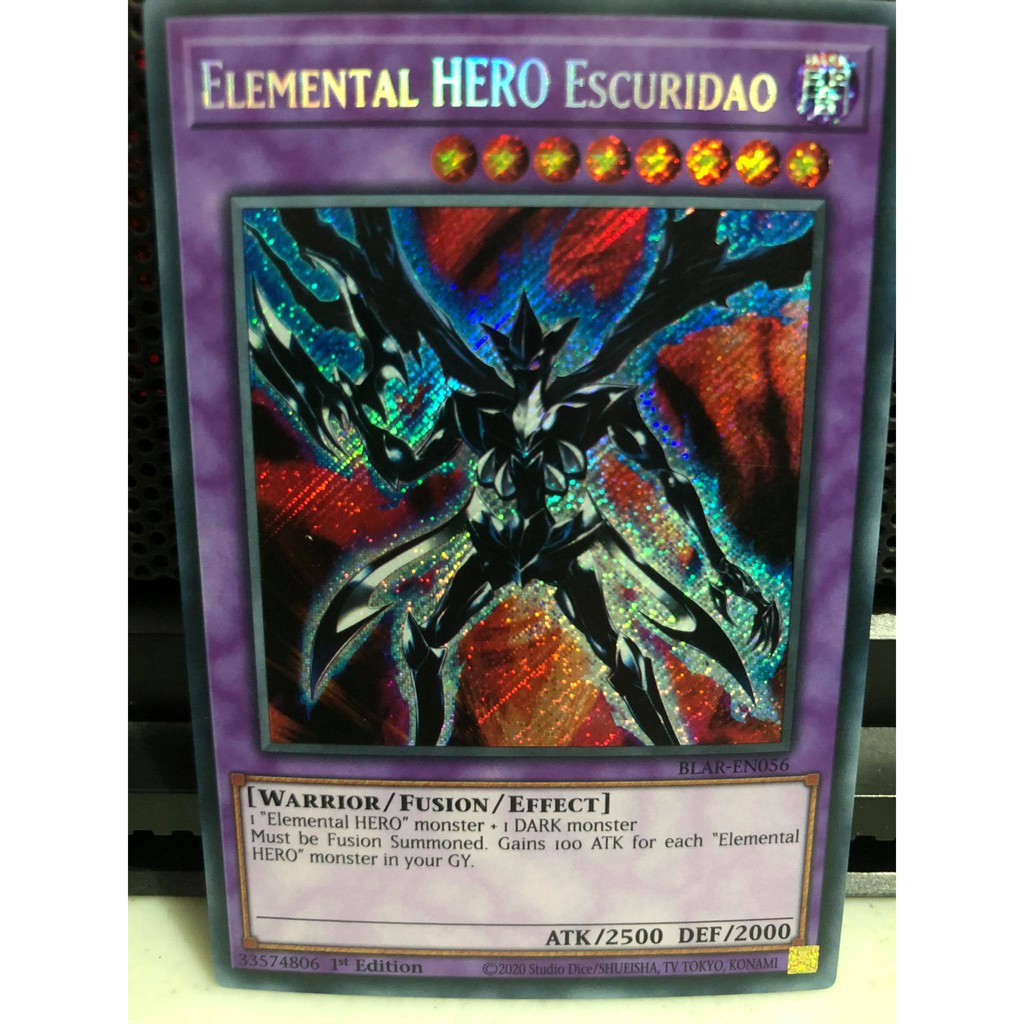 Elemental HERO Escuridao - BLAR-EN056 - Secret Rare 1st Edition Yu-Gi ...