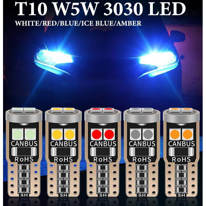 1PCS T10 led park light Car W5W canbus light 6SMD 3030 LED Instrument
