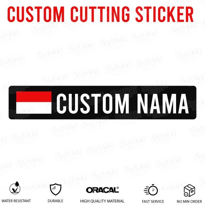 Custom Cutting Sticker Indonesian Flag Indo Name Decal Vinyl Scotlet ...