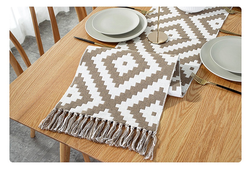 Luxury Cotton Linen Table Runner Cloth 4 6 8 10 Seater Handmade ...