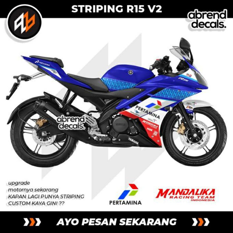 Striping Lis Sticker Variation Yamaha R15 V1 V2 MANDALIKA PERTAMINA ...