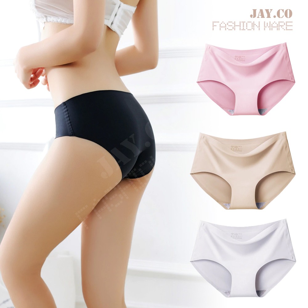 Cheap Seamless Panties Women Breathable Underwear Solid Color Low