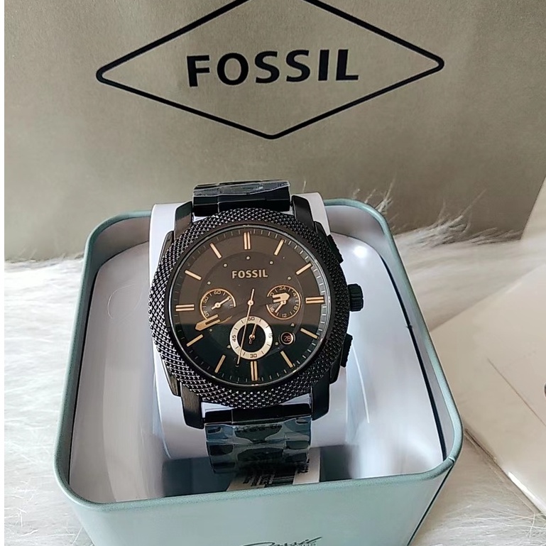 Men s Fossil Machine Chronograph Gold Tone Steel Watch FS5193 Pawnable watches