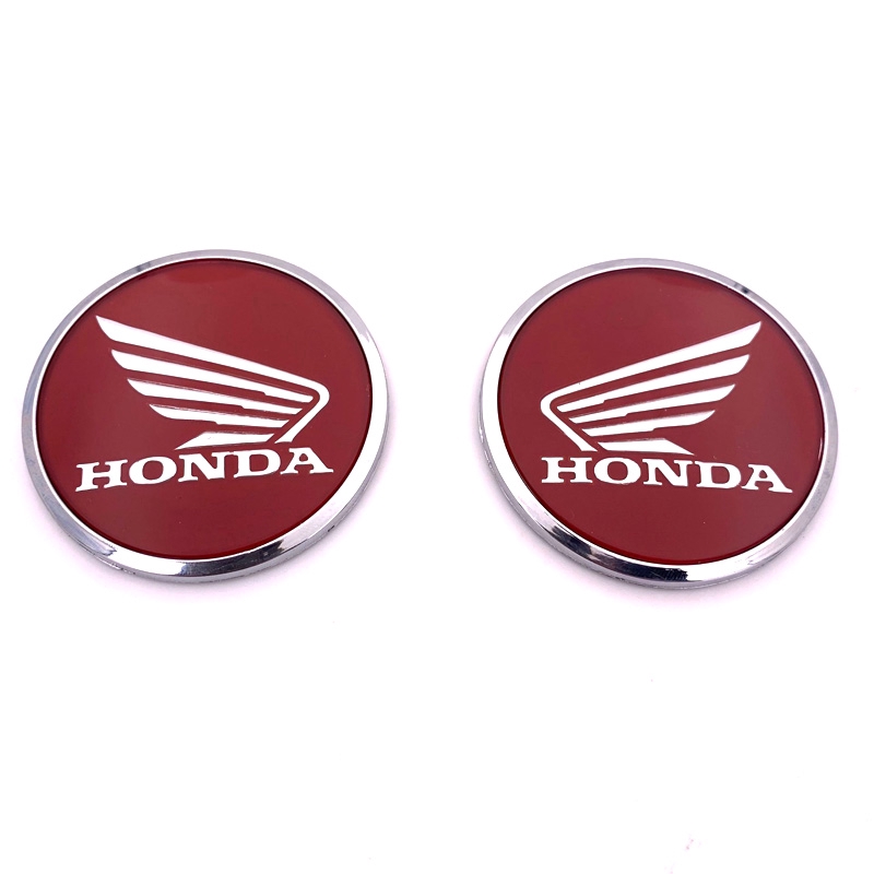 2x Silver 3D Motorcycle Fuel Tank Fairing Badge Emblem Decal Sticker - Universal