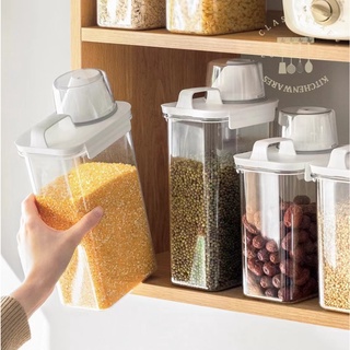 Cereal Container Large Capacity Food Bucket Dispenser With Easy Pouring Lid  Storage Tank Food Container Double-grid Cereal Box