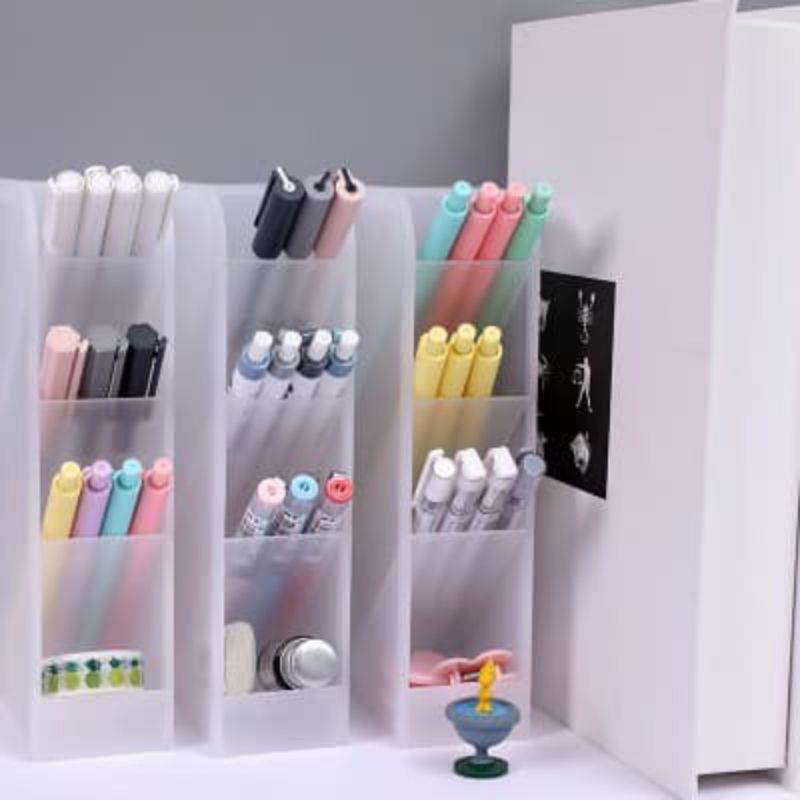 Translucent Pencil Stationery Holder Desk Organizer