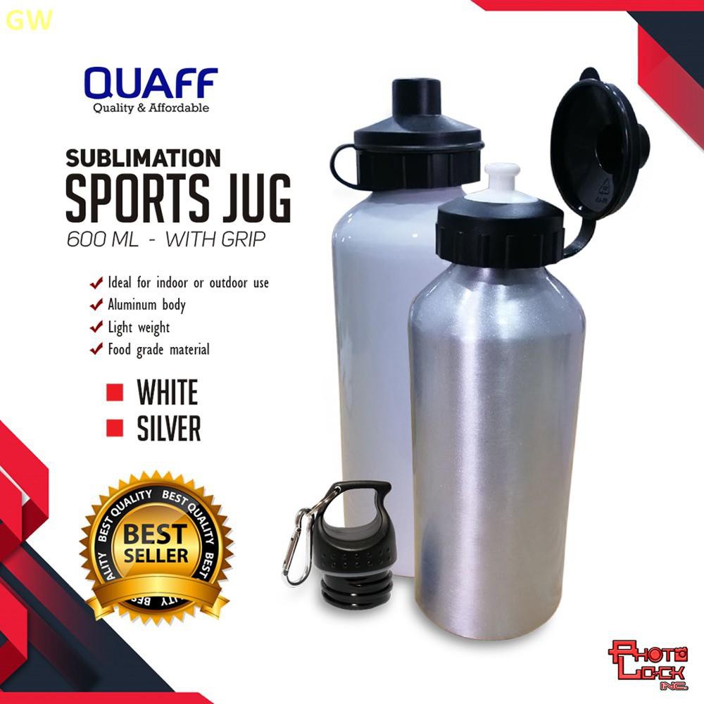 GW 600ml QUAFF Sublimation Printable Sports Jug White / Silv Shopee