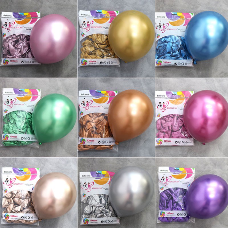 50pcs 5 Inch Metallic Chrome Rose Gold Latex Balloons Helium Globos ...
