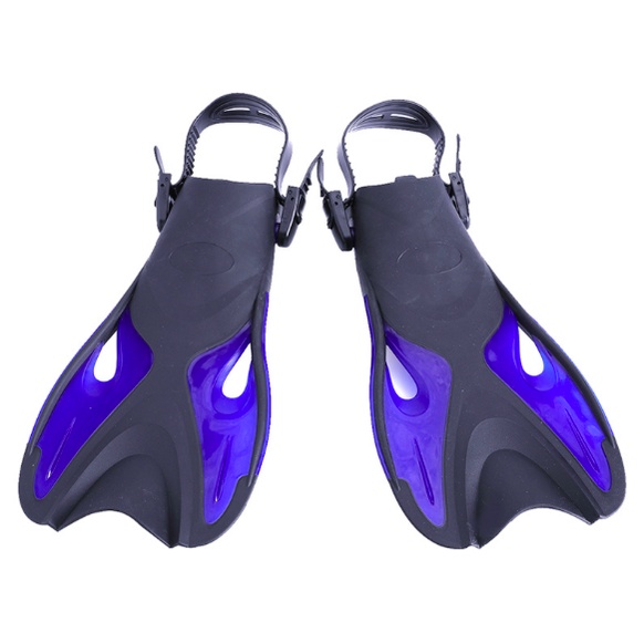 Adult swimming floating diving short flippers adjustable open heel frog ...